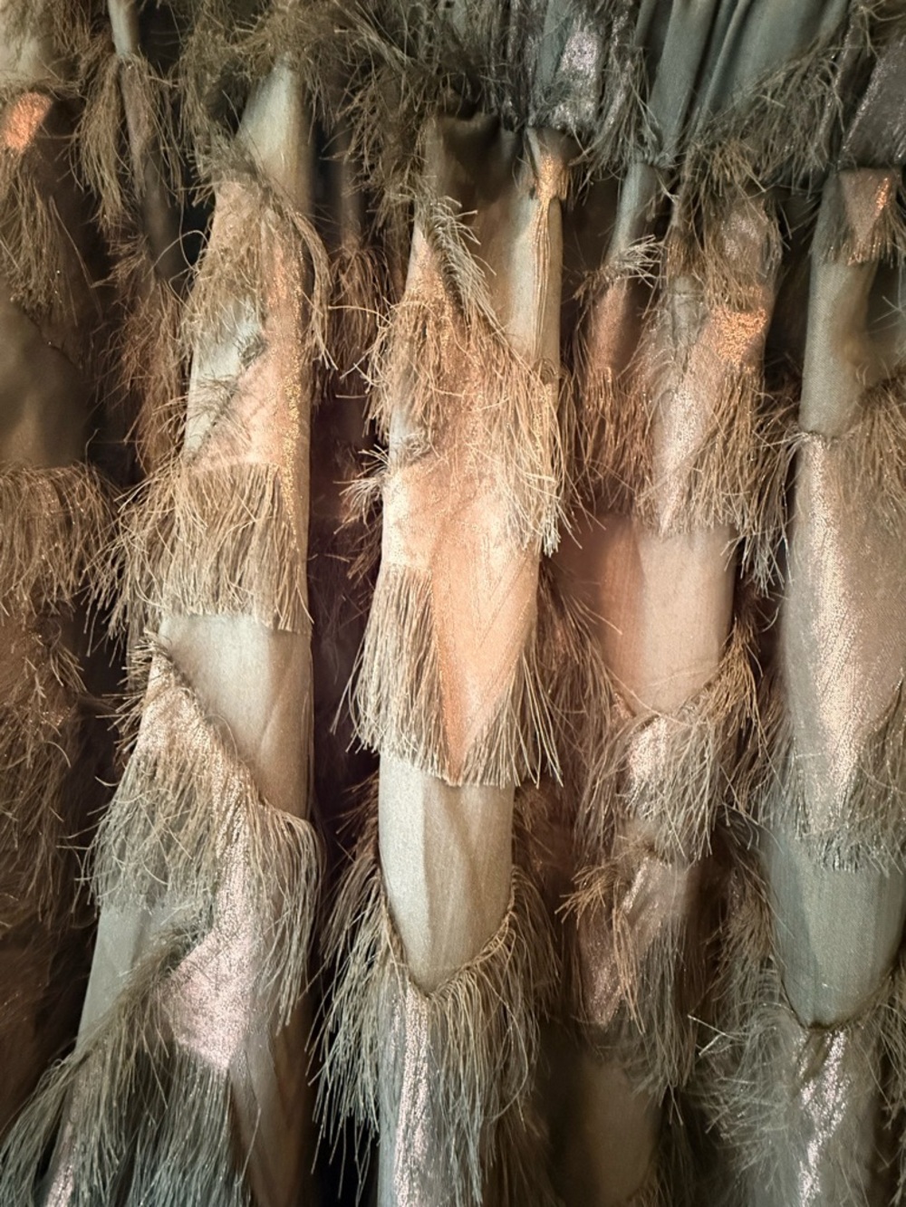 Julia Allert Fringe Textured Off-Shoulder Dress | Avant-Garde Statement | NWT XL - Picture 3 of 5